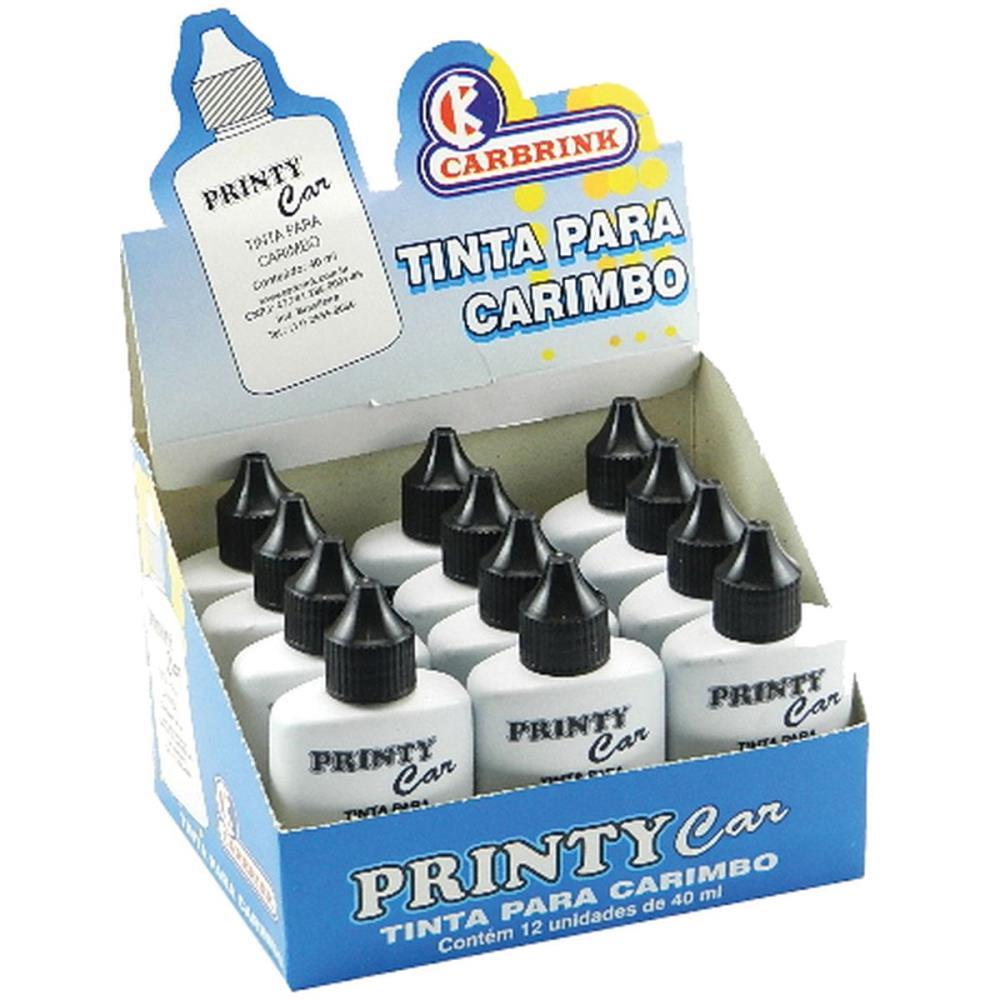TINTA PARA CARIMBO 40ML PRETA CARBRINK CX.C/12