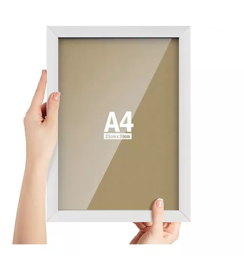 MOLDURA QUADRO COM VIDRO A4 21X30CM BRANCO