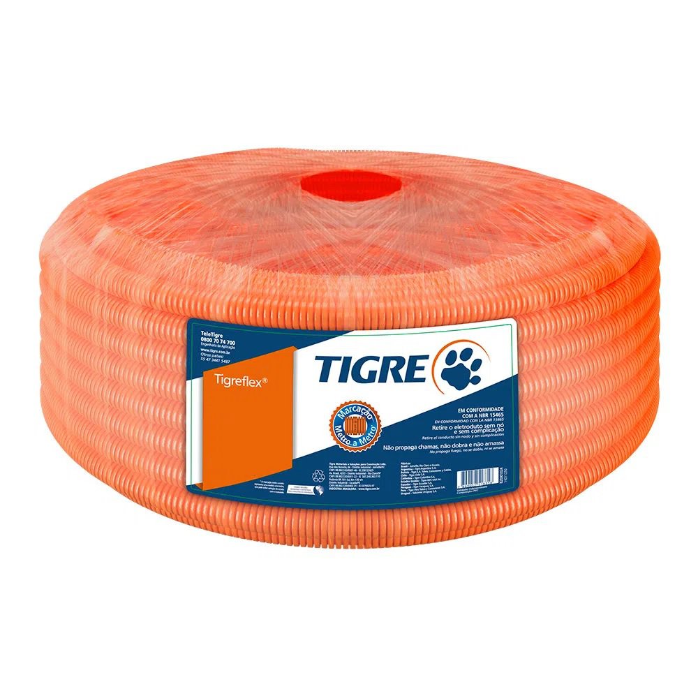 CONDUITE CORRUGADO TIGREFLEX LARANJA 25MM - COM 50M