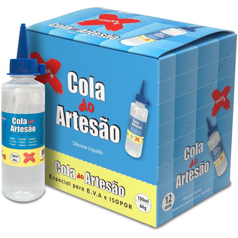 COLA PARA ARTESANATO ARTESAO SILICONE LIQUIDO 100ML MAKE+ CX.C/12