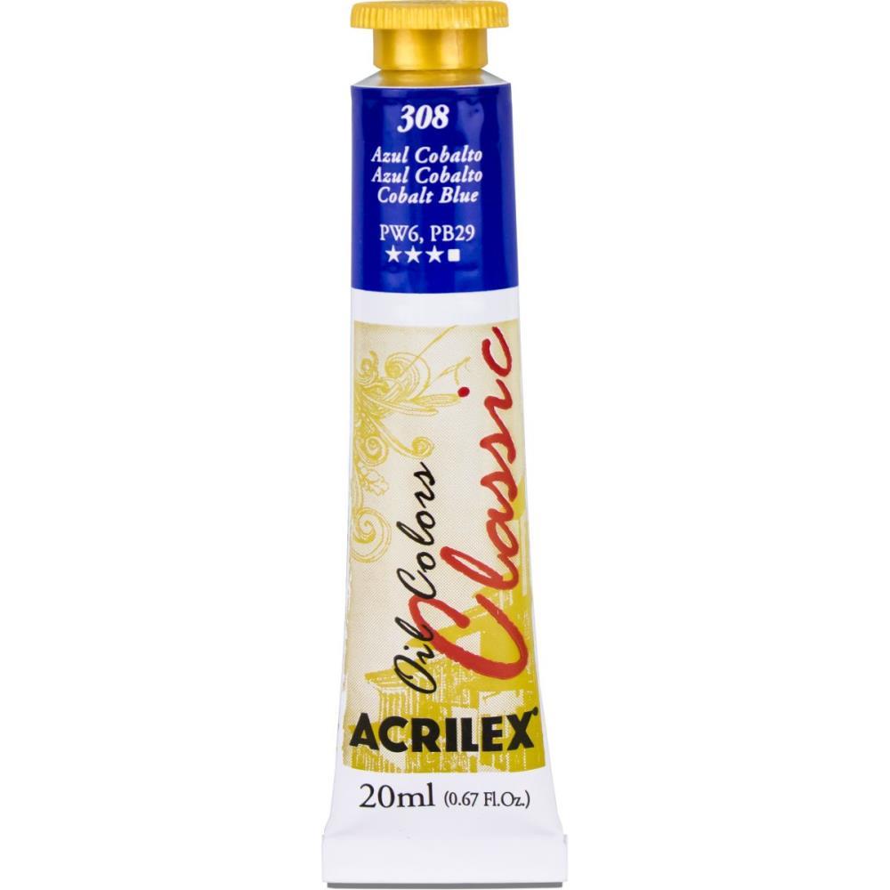 TINTA A OLEO OIL COLORS 20ML AZUL COBALTO ACRILEX UNIDADE