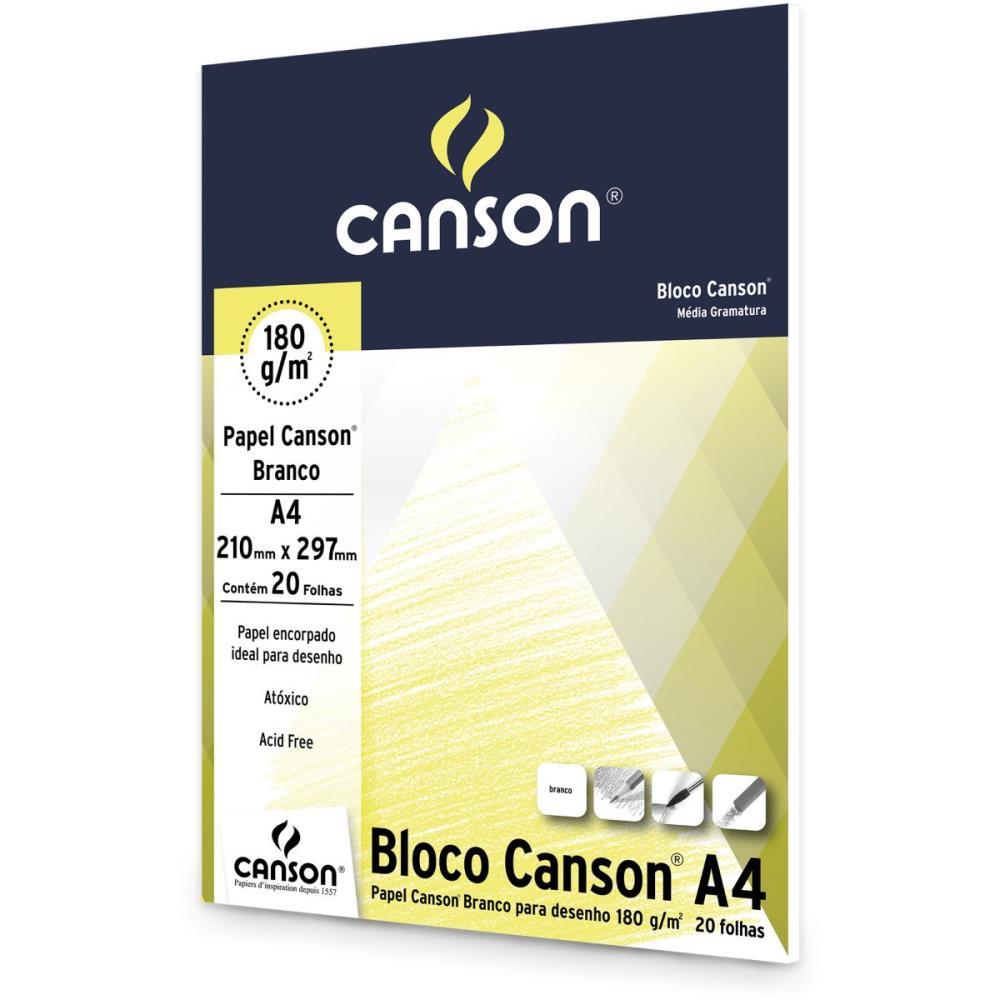 BLOCO PARA EDUCACAO ARTISTICA DESENHO A4 180G.20FLS BRANCO FILA CANSON BLOCO