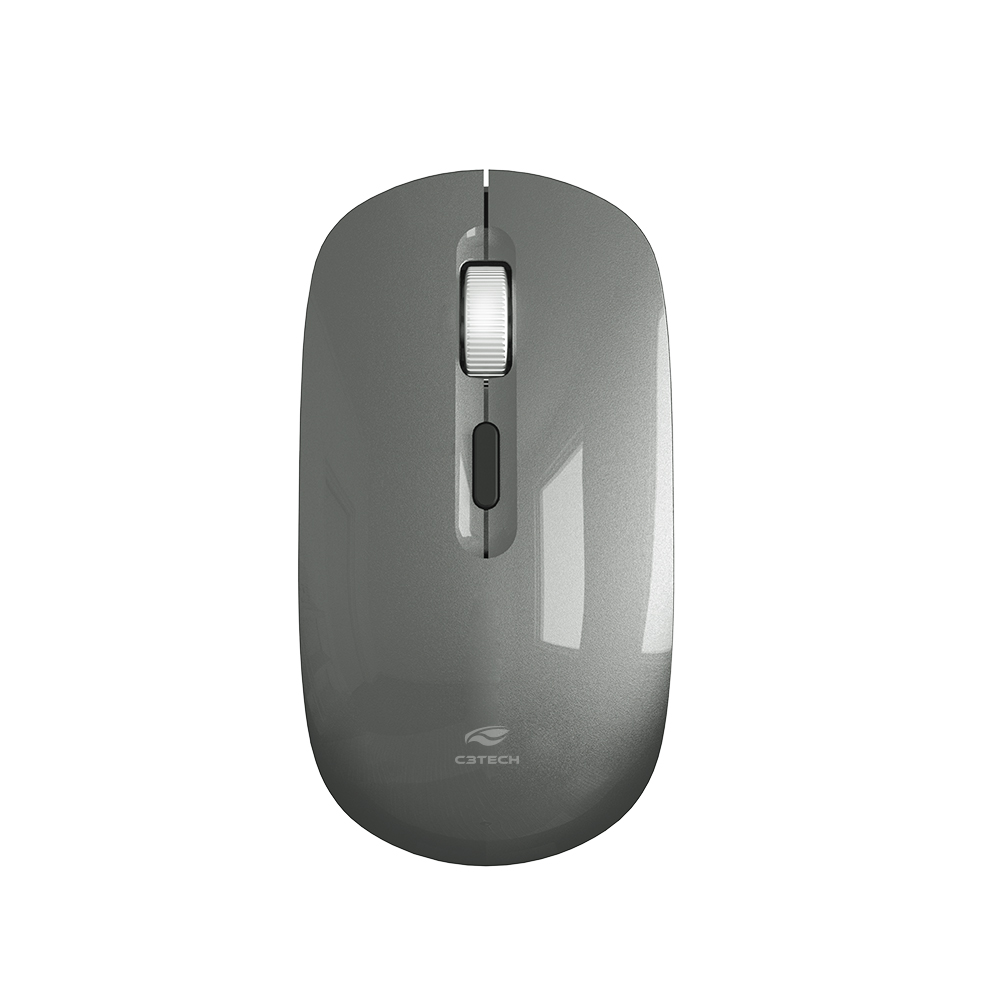 MOUSE C3TECH SEM FIO RECARREGAVEL M-W80GY CINZA