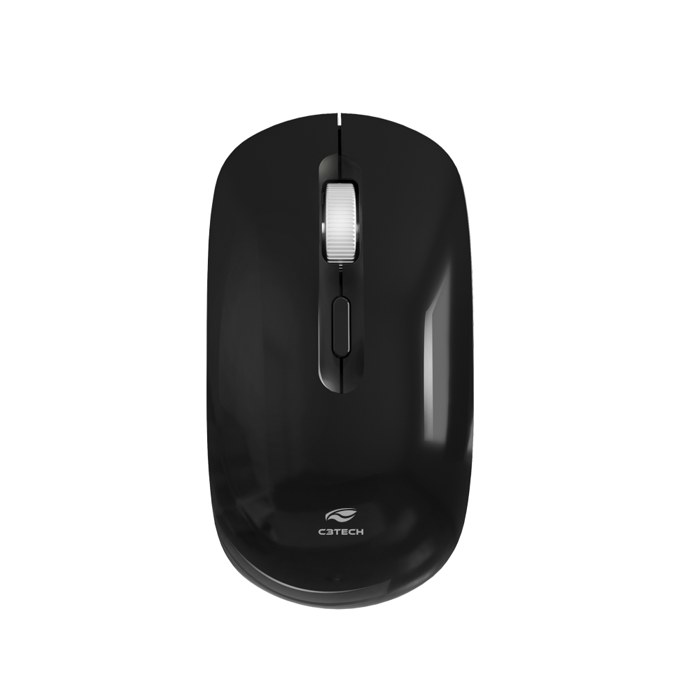 MOUSE C3TECH SEM FIO RECARREGAVEL M-W80BK PRETO