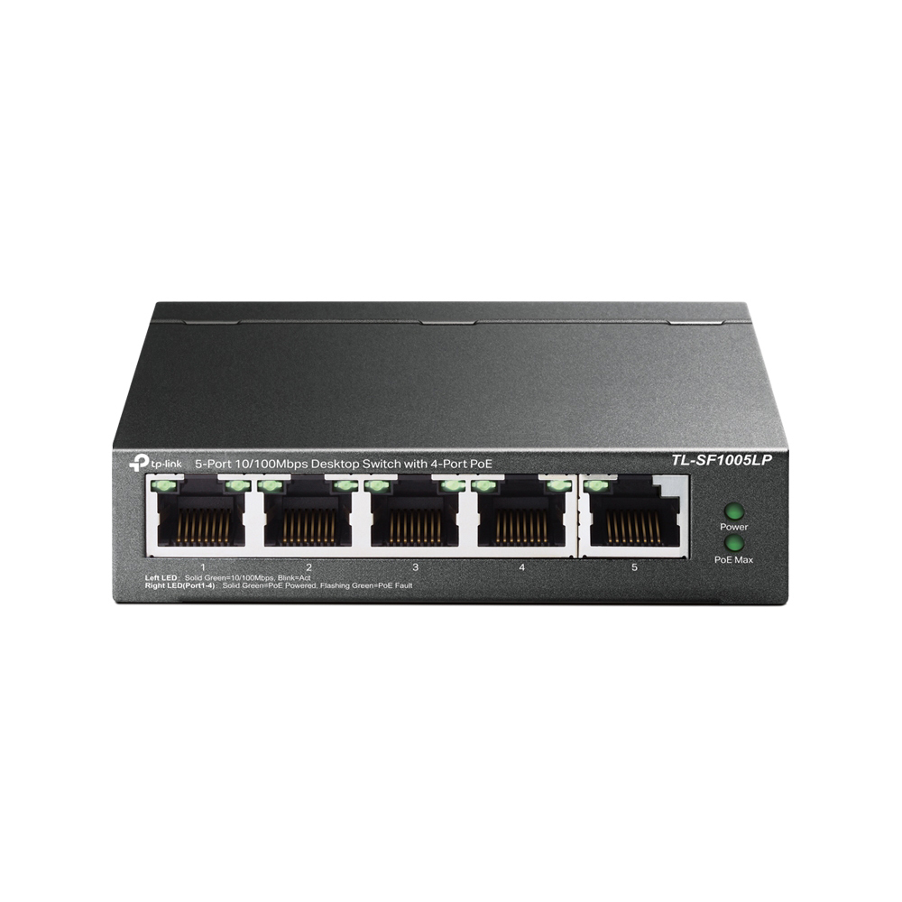 SWITCH 5 PORTAS 10/100 TP-LINK TL-SF1005LP DE MESA FAST ETHERNET (4 PORTAS POE)