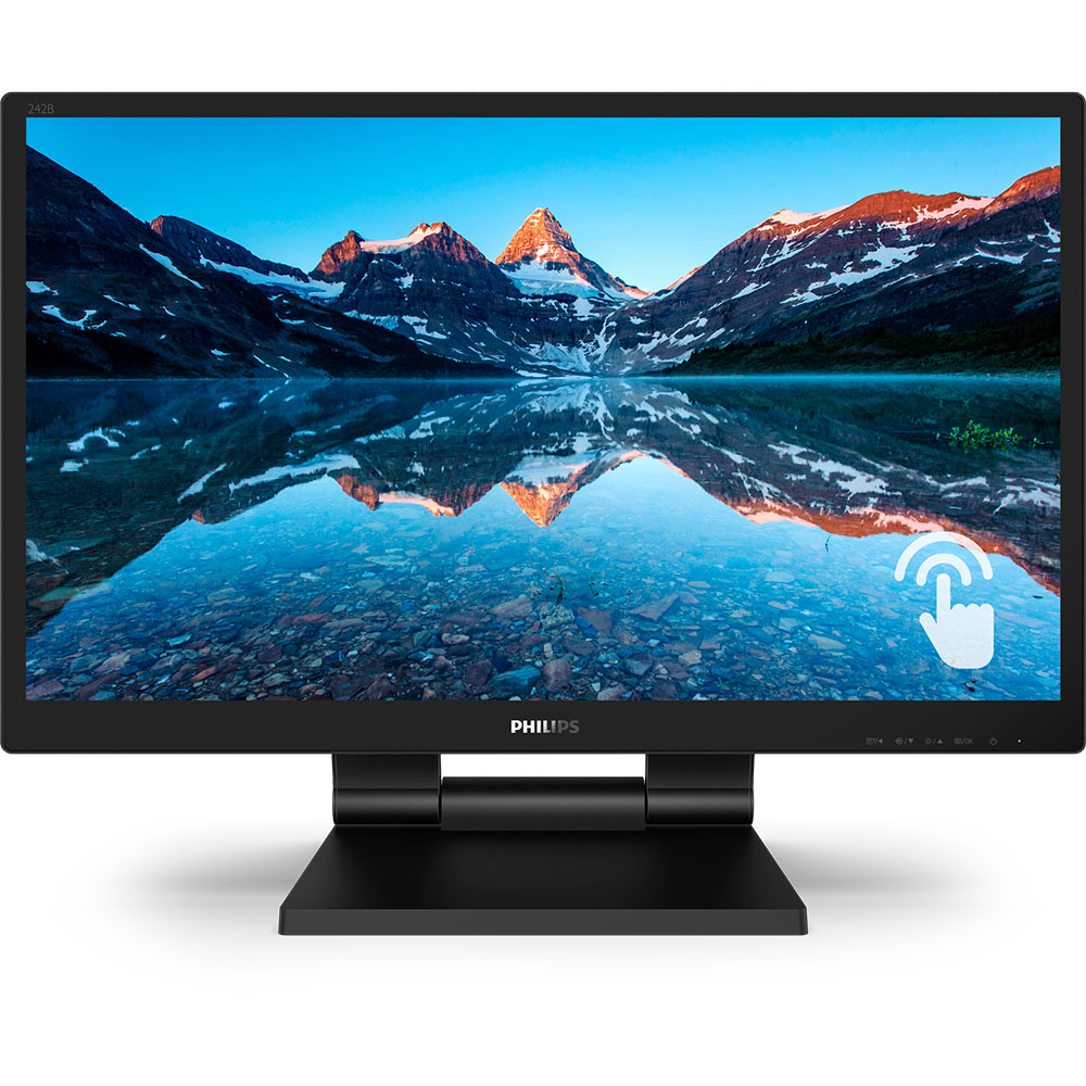MONITOR TOUCH SCREEN PHILIPS 242B9T 23,8" FDH / 60HZ / 5MS / VGA / HDMI / DVI / DP 1.2 / USB / VESA