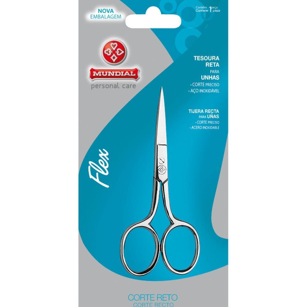 TESOURA HIGIENE PESSOAL FLEX RETA P/UNHA/BORDAR 7CM MUNDIAL UNIDADE