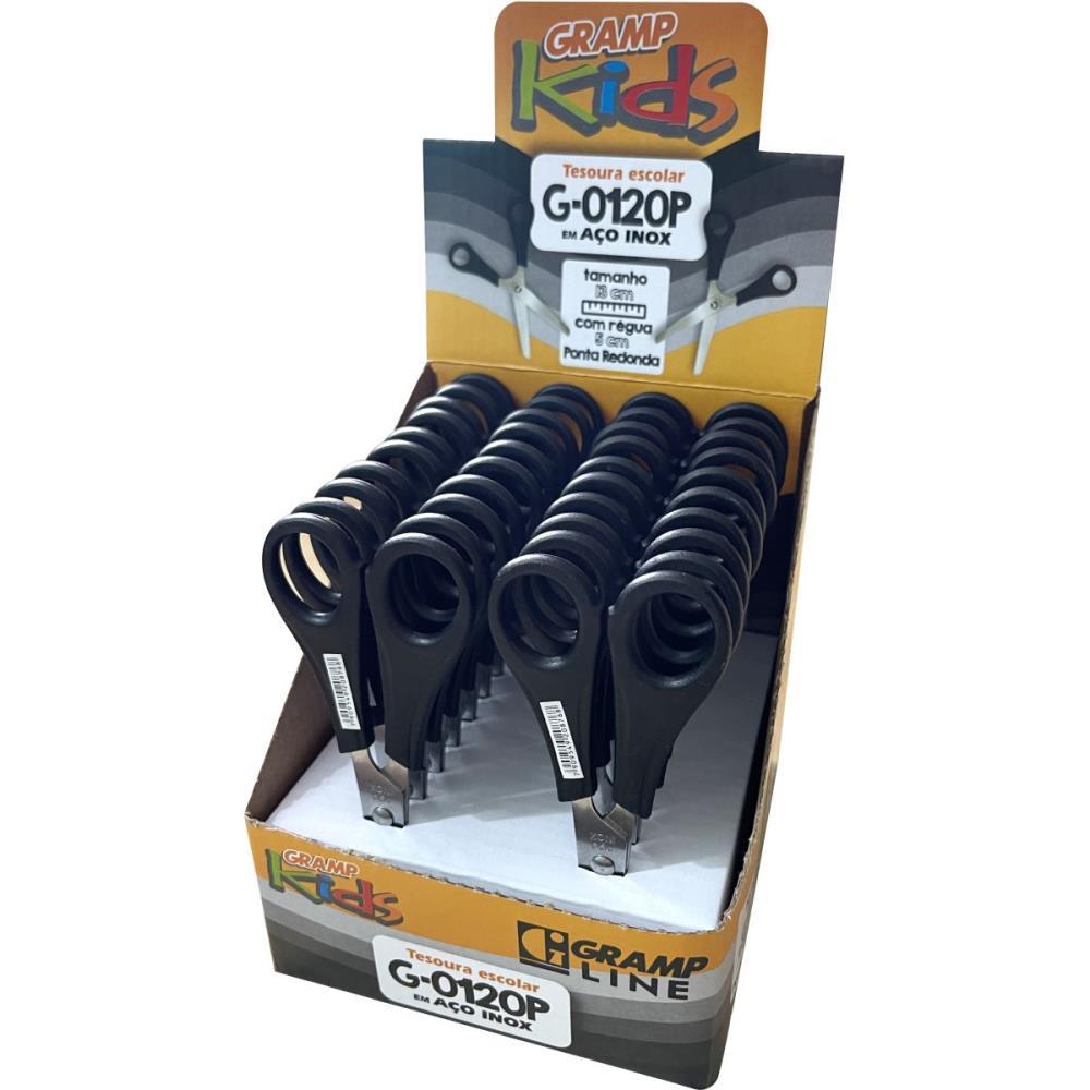 TESOURA ESCOLAR G-0120 PRETA 13CM GRAMP LINE CX.C/20