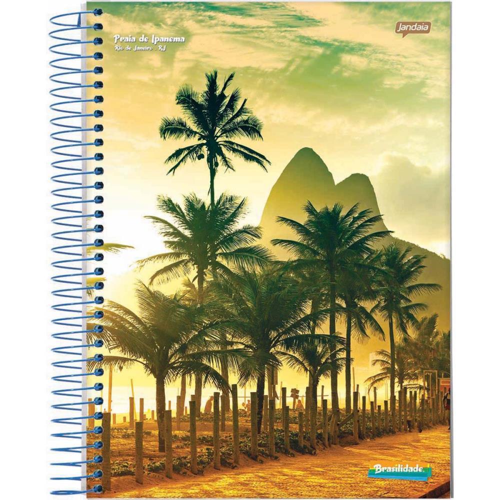 CADERNO ESPIRAL 1/4 CAPA DURA BRASILIDADE 96FLS JANDAIA UNIDADE