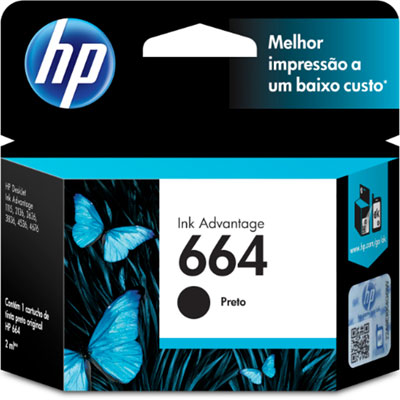 CARTUCHO HP 664 PRETO F6V29AB