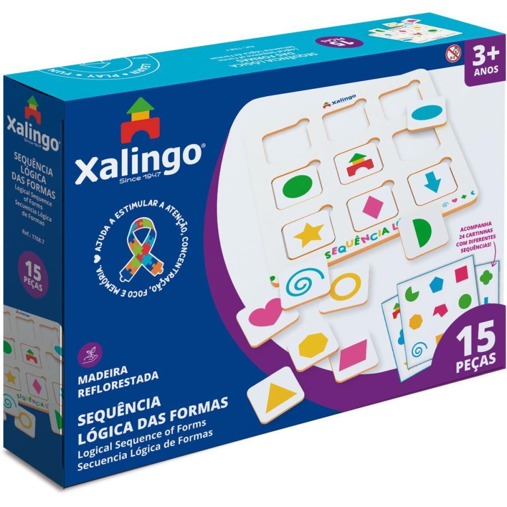 BRINQUEDO PEDAGOGICO SEQUENCIA LOGICA DAS FORMAS XALINGO UNIDADE