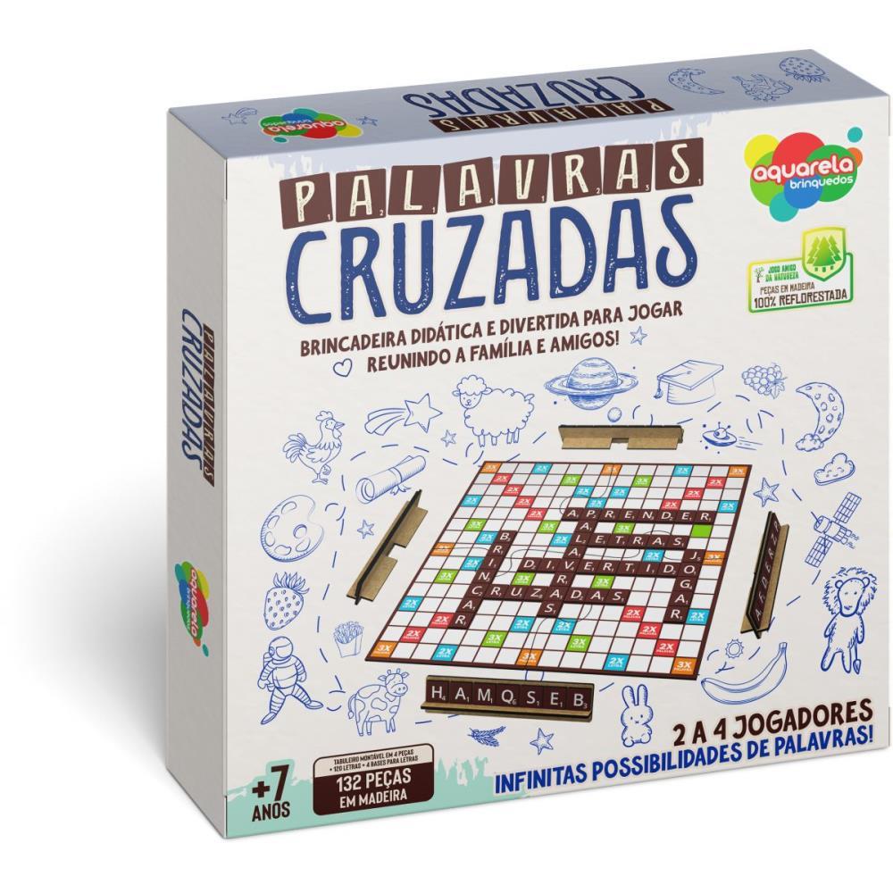 JOGO DE TABULEIRO PALAVRAS CRUZADAS 100PCS MADEI AQUARELA BRINQUEDOS UNIDADE