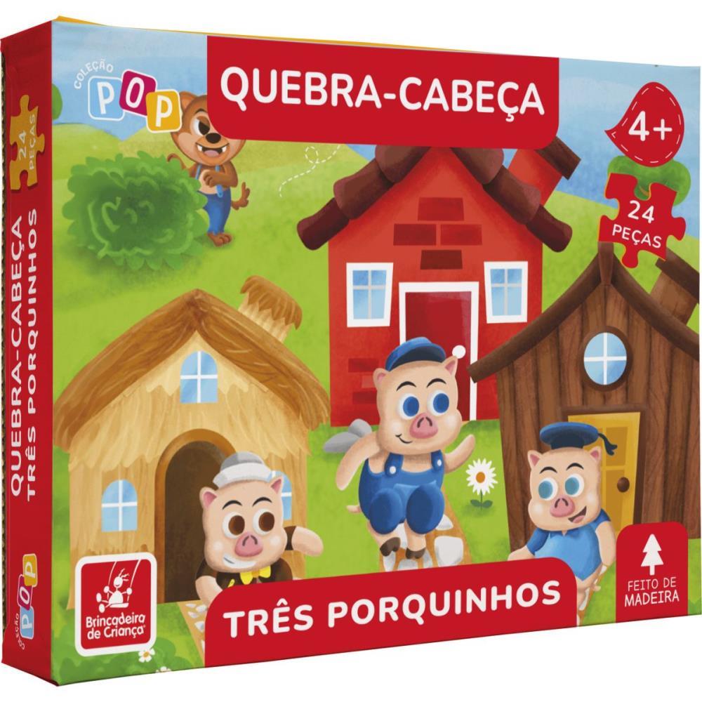 QUEBRA-CABECA MADEIRA TRES PORQUINHOS 24PCS BRINC. DE CRIANCA UNIDADE