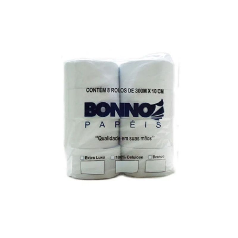 Papel Higiênico Rolão 300X10 Bonno com 8 Rolos