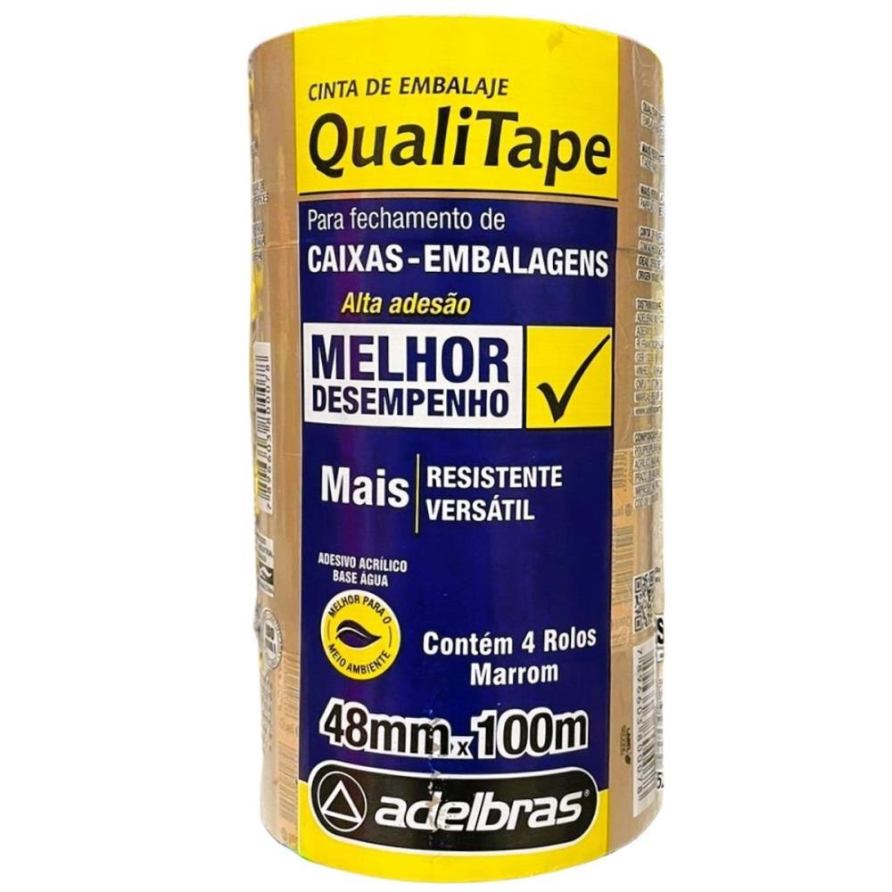 FITA PARA EMPACOTAMENTO QUALITAPE 48MMX100M. MARROM ADELBRAS PCT.C/04