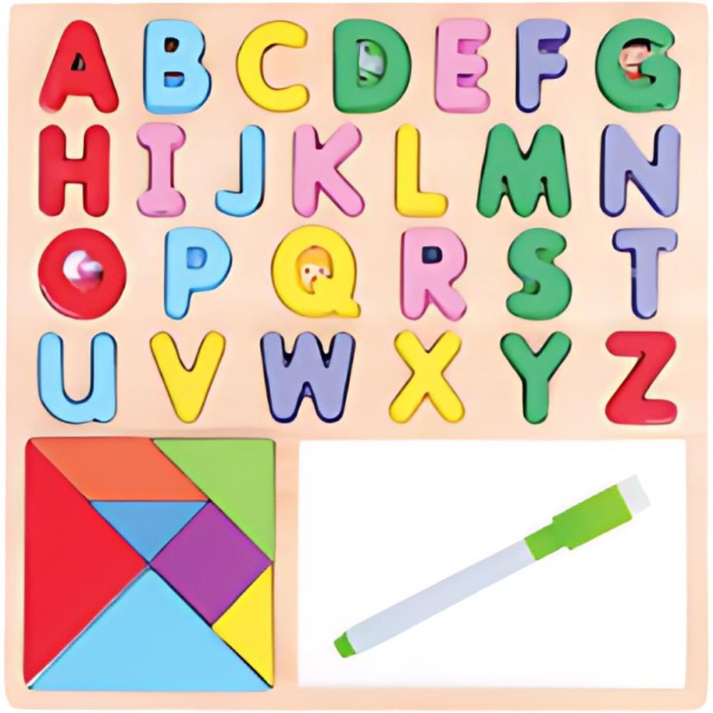 BRINQUEDO PEDAGOGICO MADEIRA ENCAIXE E QUADRO BRANCO 30X30 TOY MIX UNIDADE