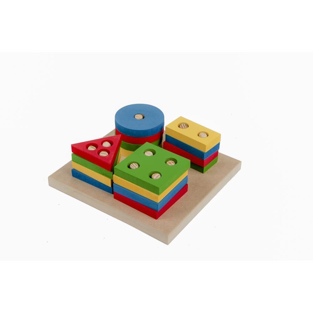 BRINQUEDO PEDAGOGICO MADEIRA PRANCHA SELECAO PEQ.16PCS GEOM CARLU UNIDADE