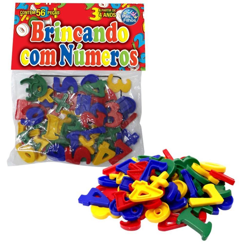 BRINQUEDO PEDAGOGICO BRINCANDO COM NUMEROS 56 PCS PAIS E FILHOS UNIDADE