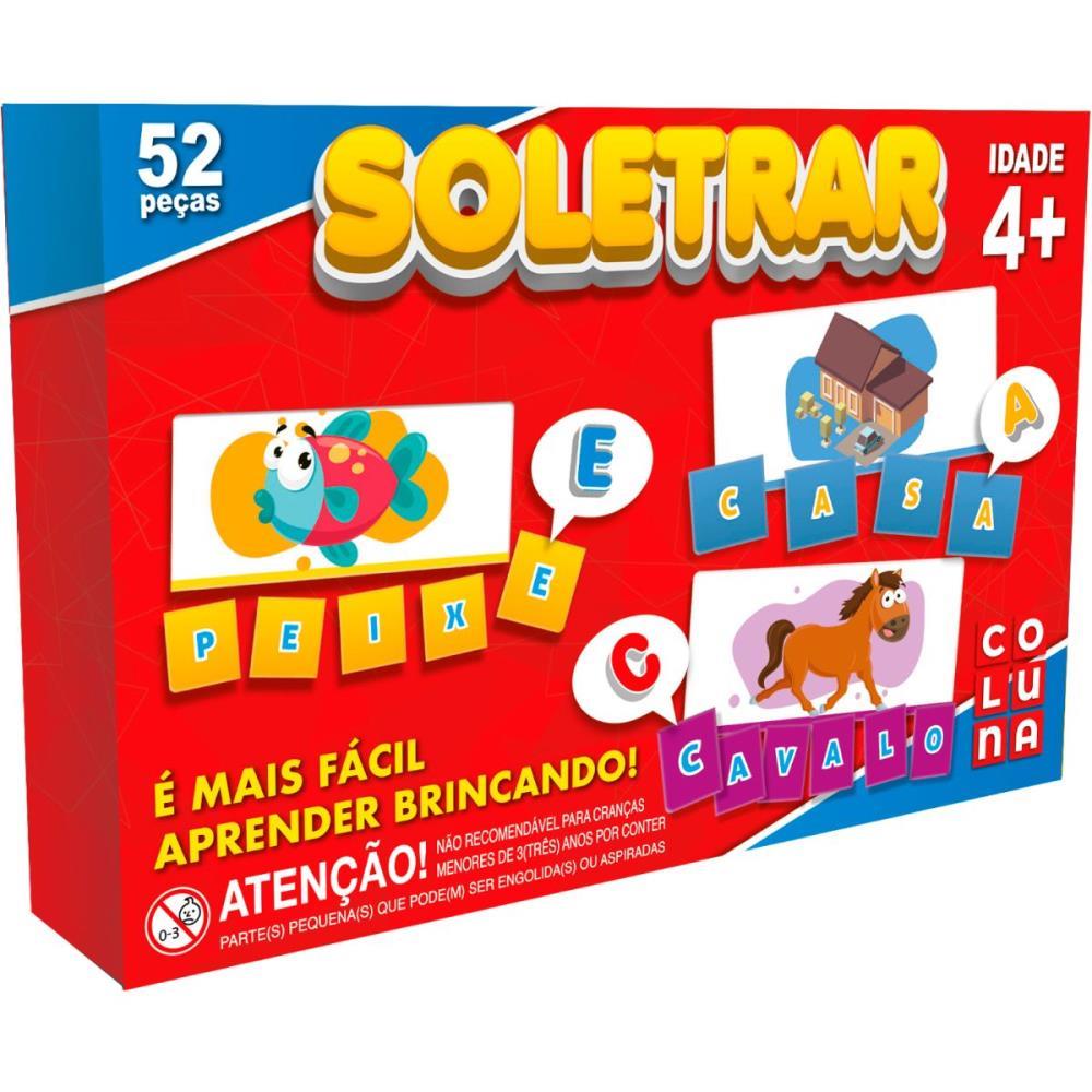 BRINQUEDO PEDAGOGICO SOLETRAR 52 PEÇAS COLUNA UNIDADE
