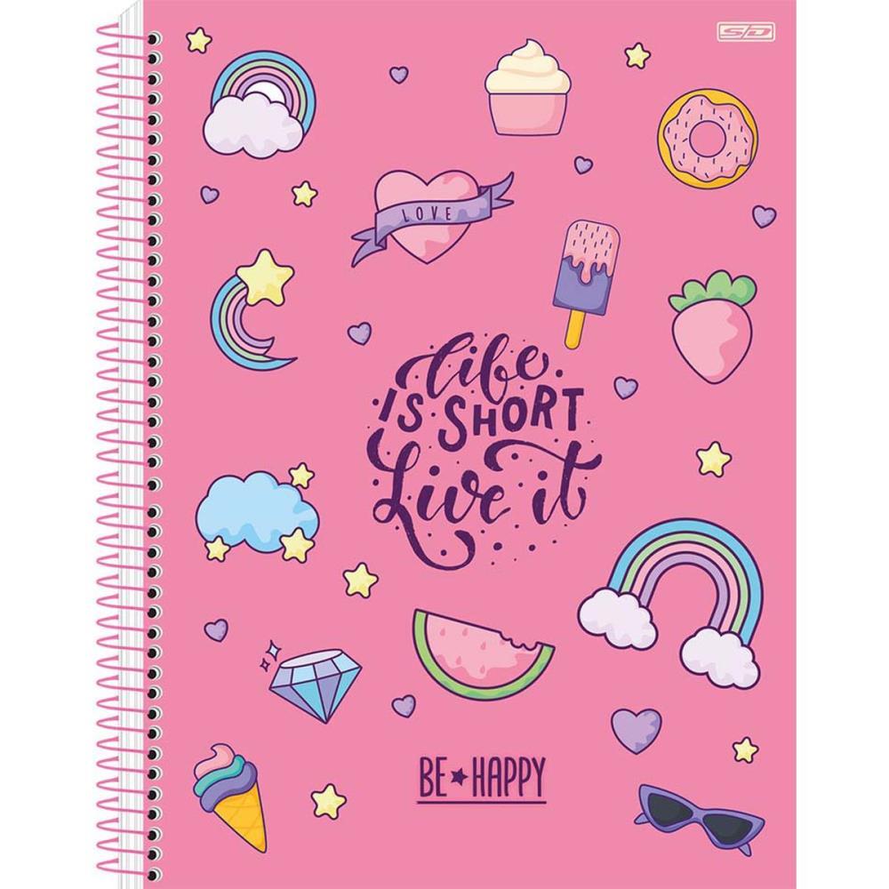 CADERNO 10X1 CAPA DURA BE HAPPY 160F SD INOVACOES PCT.C/04