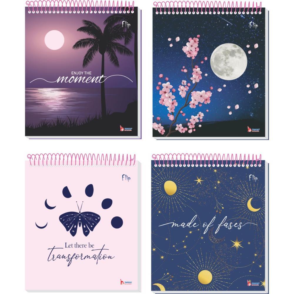 CADERNO 10X1 CAPA DURA FLIP FEMININO VERT 160F 4CAPAS TAMOIO PCT.C/04