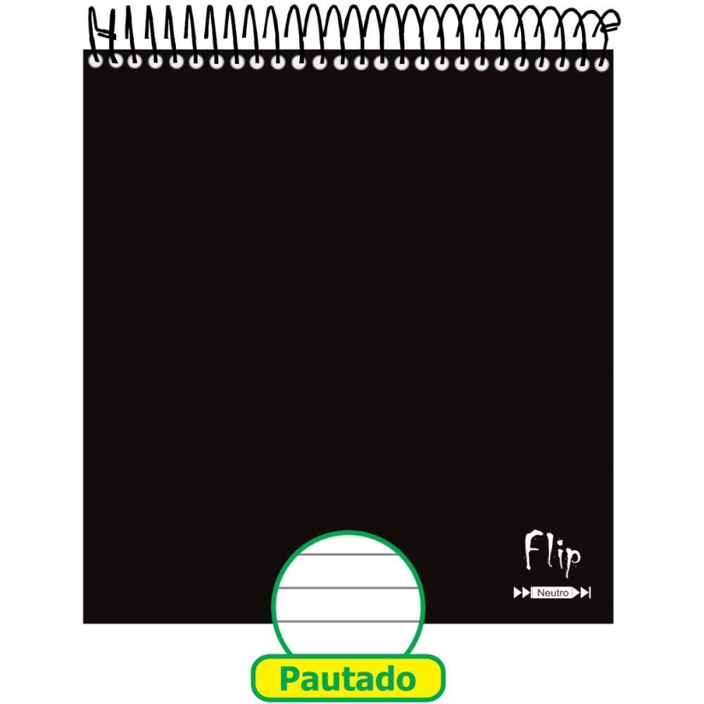 CADERNO 10X1 CAPA DURA FLIP NEUTRO PRETO VERT 160F TAMOIO PCT.C/04