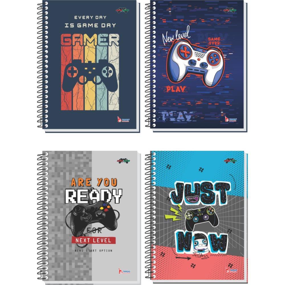 CADERNO 10X1 CAPA DURA GAME OVER 160 FOLHAS TAMOIO PCT.C/04