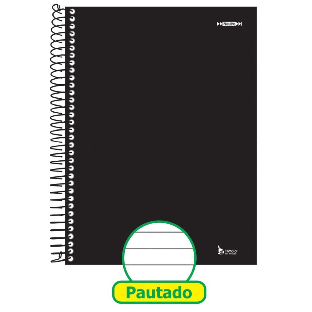 CADERNO 10X1 CAPA DURA NEUTRO PRETO 200 FOLHAS TAMOIO PCT.C/04