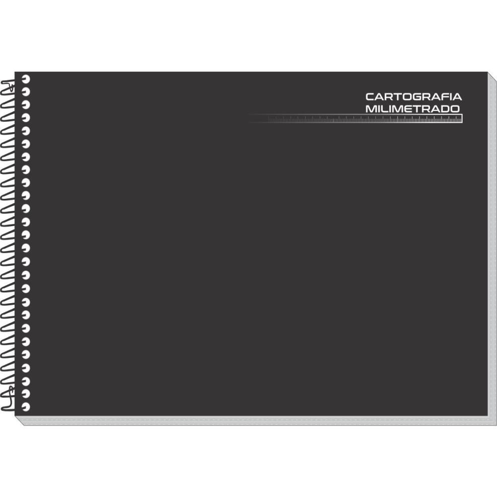 CADERNO DESENHO MILIMETRADO PRETO LISO 96F UNIV ESPIRAL CD TAMOIO PCT.C/04
