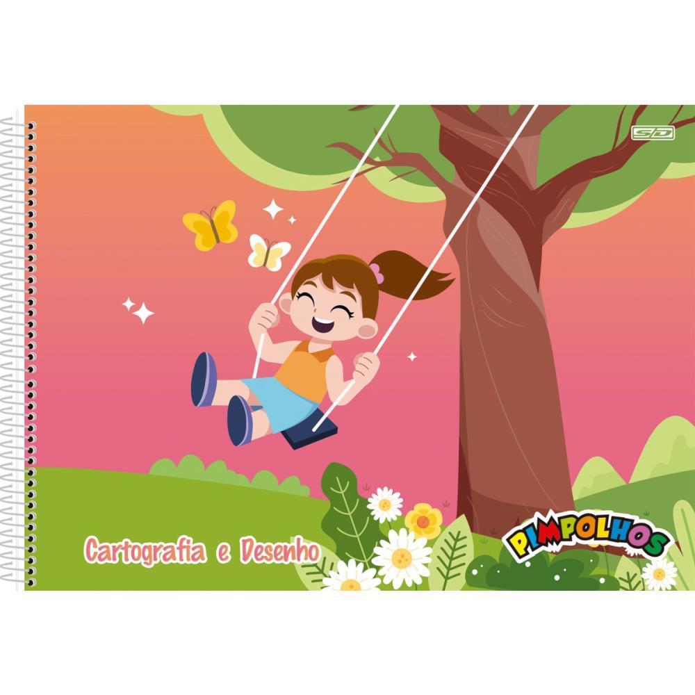 CADERNO DESENHO UNIV CAPA DURA PIMPOLHOS FEMININO 60F SD INOVACOES PCT.C/05