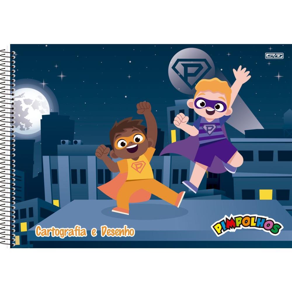 CADERNO DESENHO UNIV CAPA DURA PIMPOLHOS MASCULINO 60F SD INOVACOES PCT.C/05