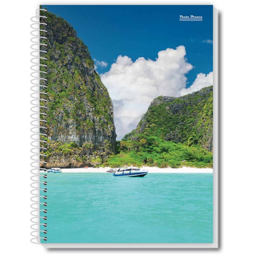 CADERNO ESPIRAL 1/4 CAPA DURA NEW 200FLS. PAUTA BRANCA PCT.C/05