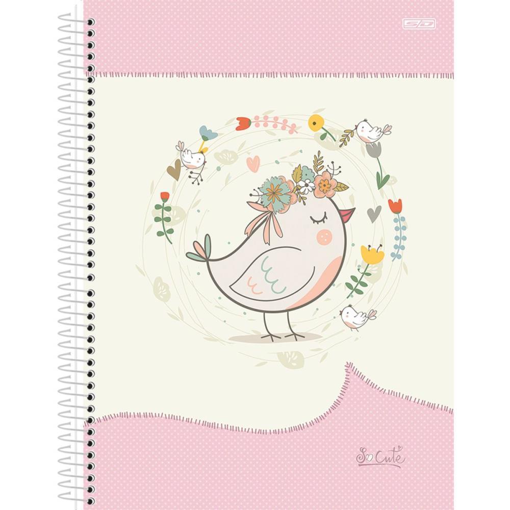 CADERNO ESPIRAL 1/4 CAPA DURA SO CUTE 80F SD INOVACOES PCT.C/10