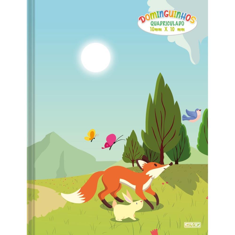 CADERNO QUADRICULADO UNIVERS. DOMINGUINHOS COST. 1X1CM 40F SD INOVACOES PCT.C/05