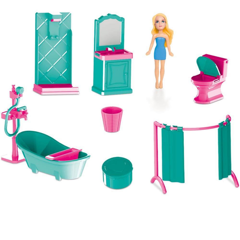 CASINHA DE BONECA COLECAO JUDY BANHEIRO C/BONECA SAMBA TOYS UNIDADE