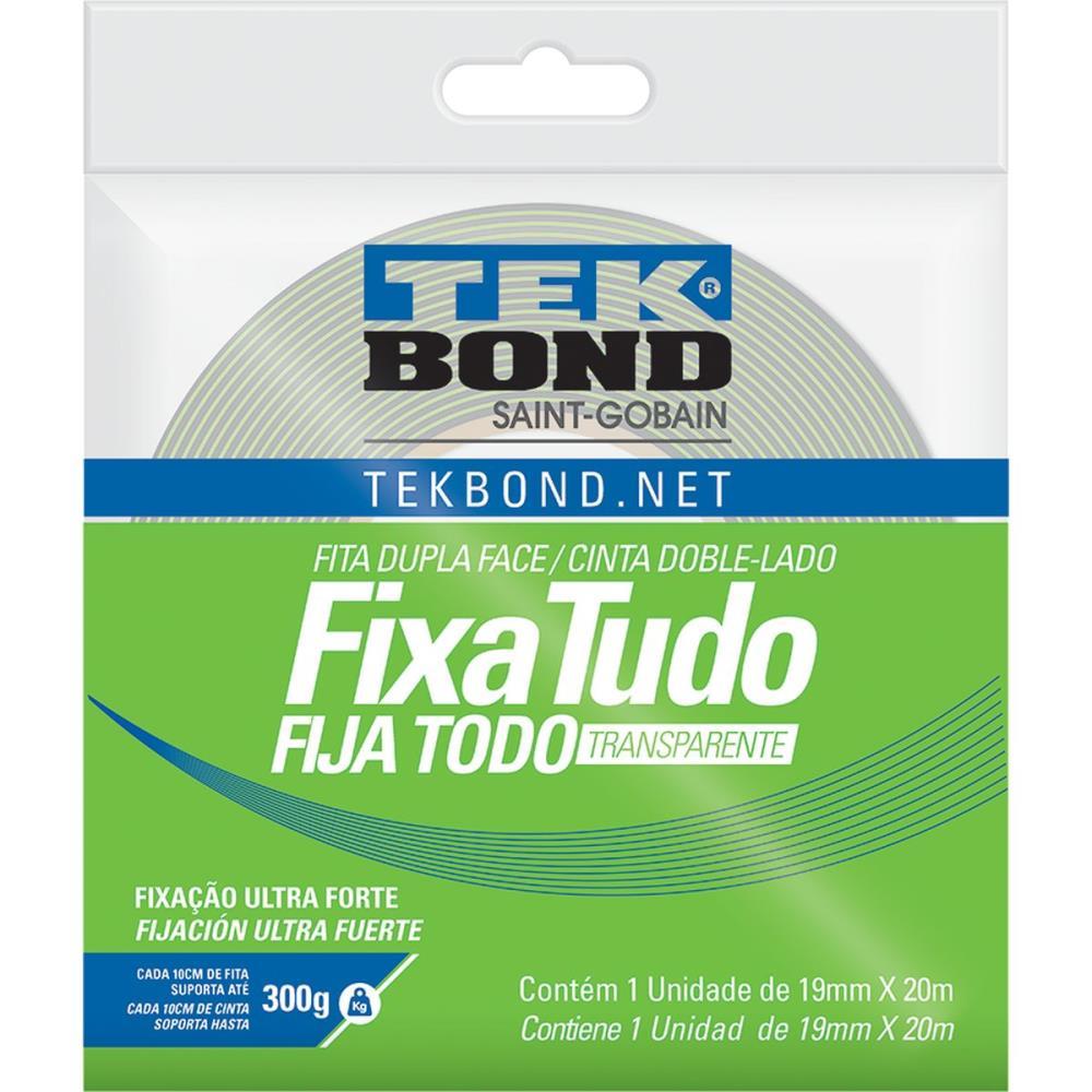 FITA DUPLA FACE FIXA TUDO ACRILICO 19MMX20M TEKBOND UNIDADE