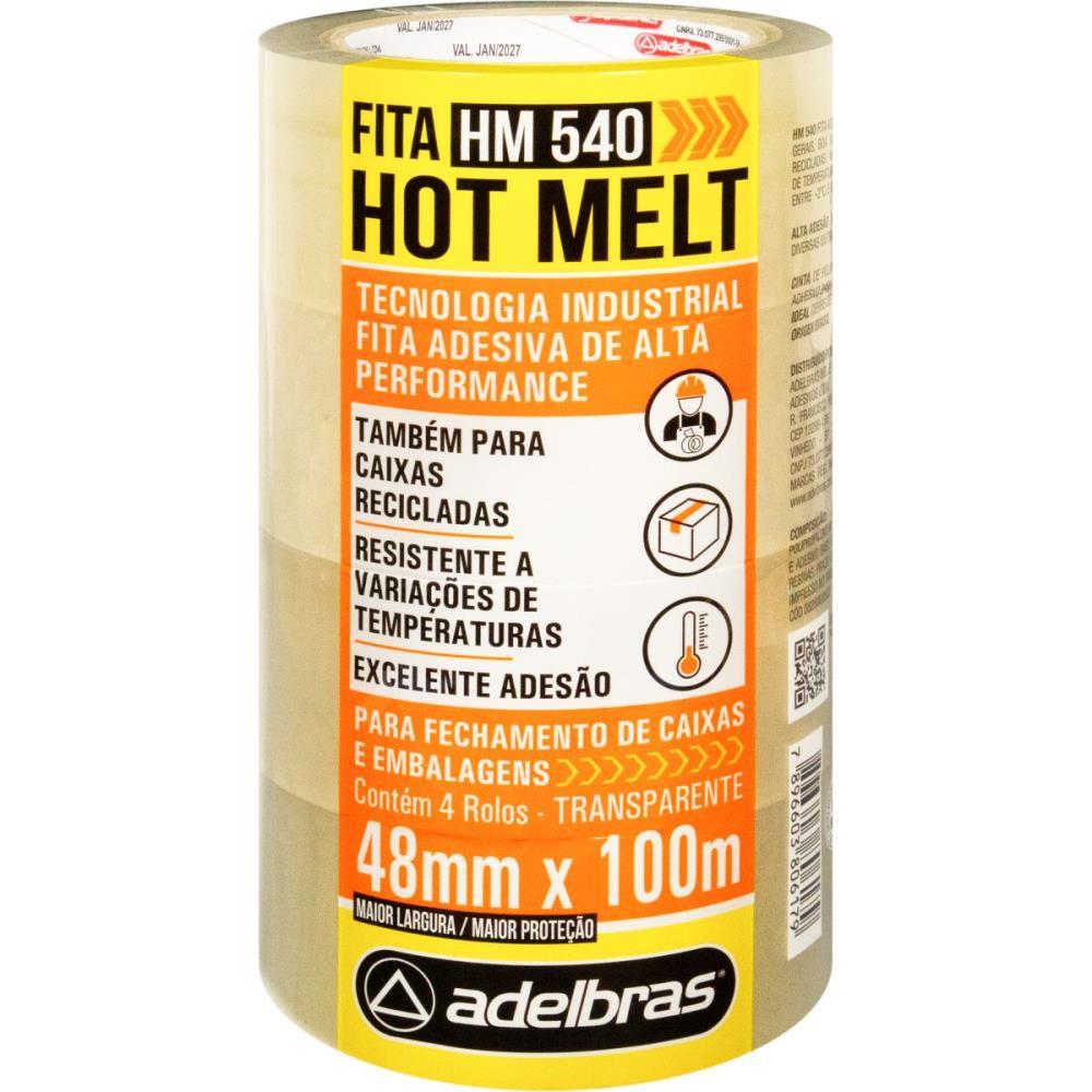FITA PARA EMPACOTAMENTO HOT MELT 48X100M TRANSPARENTE ADELBRAS PCT.C/04