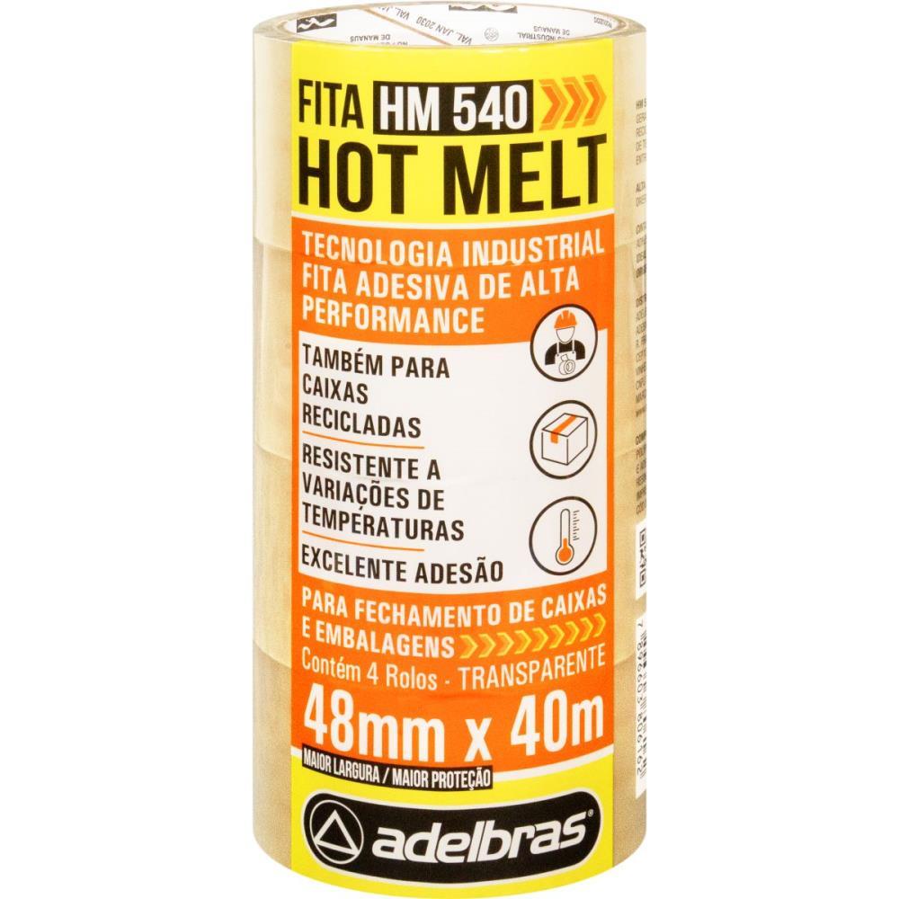 FITA PARA EMPACOTAMENTO HOT MELT 48X40M TRANSPARENTE ADELBRAS PCT.C/04