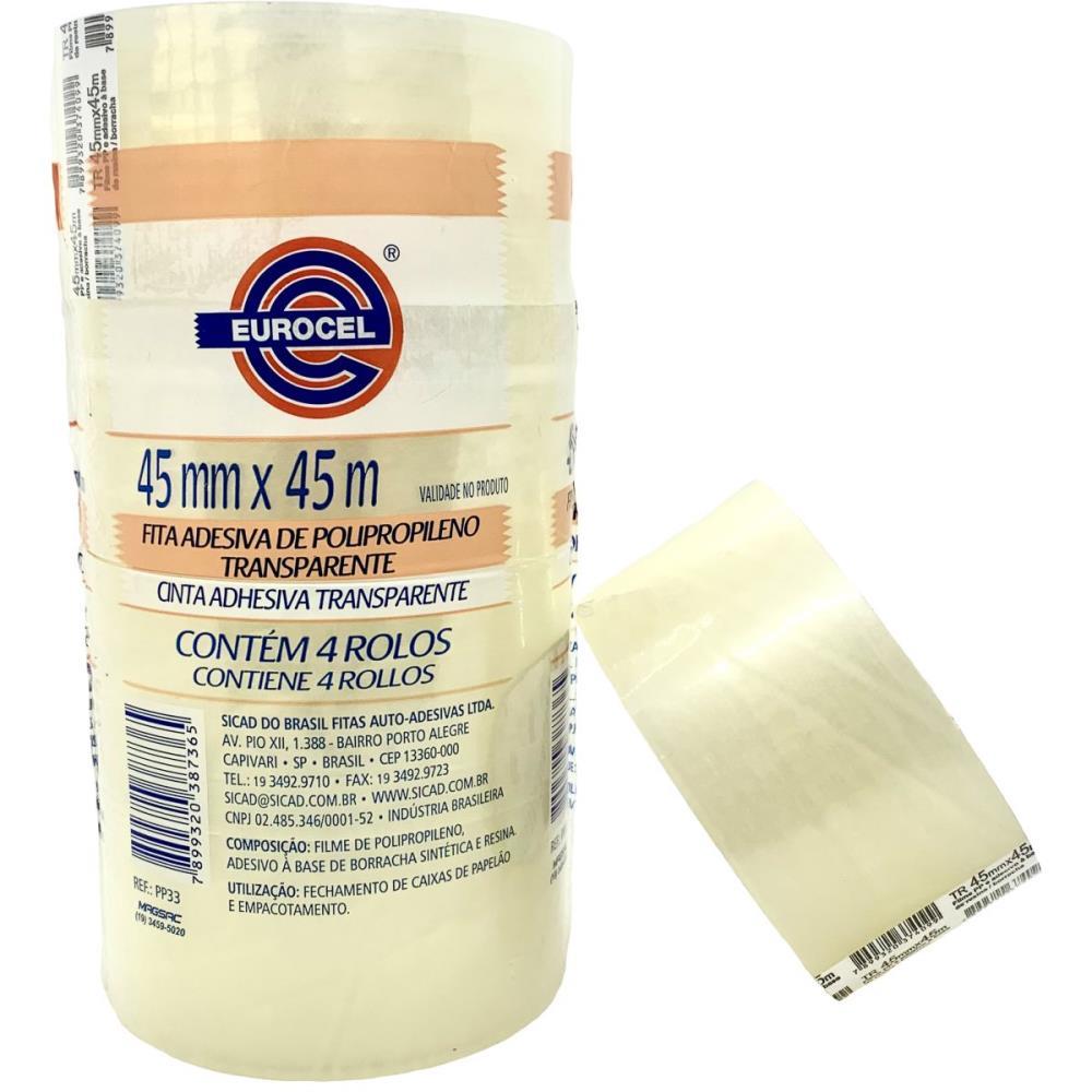 FITA PARA EMPACOTAMENTO PP 33 45MMX45M TRANSPARENTE EUROCEL PCT.C/04