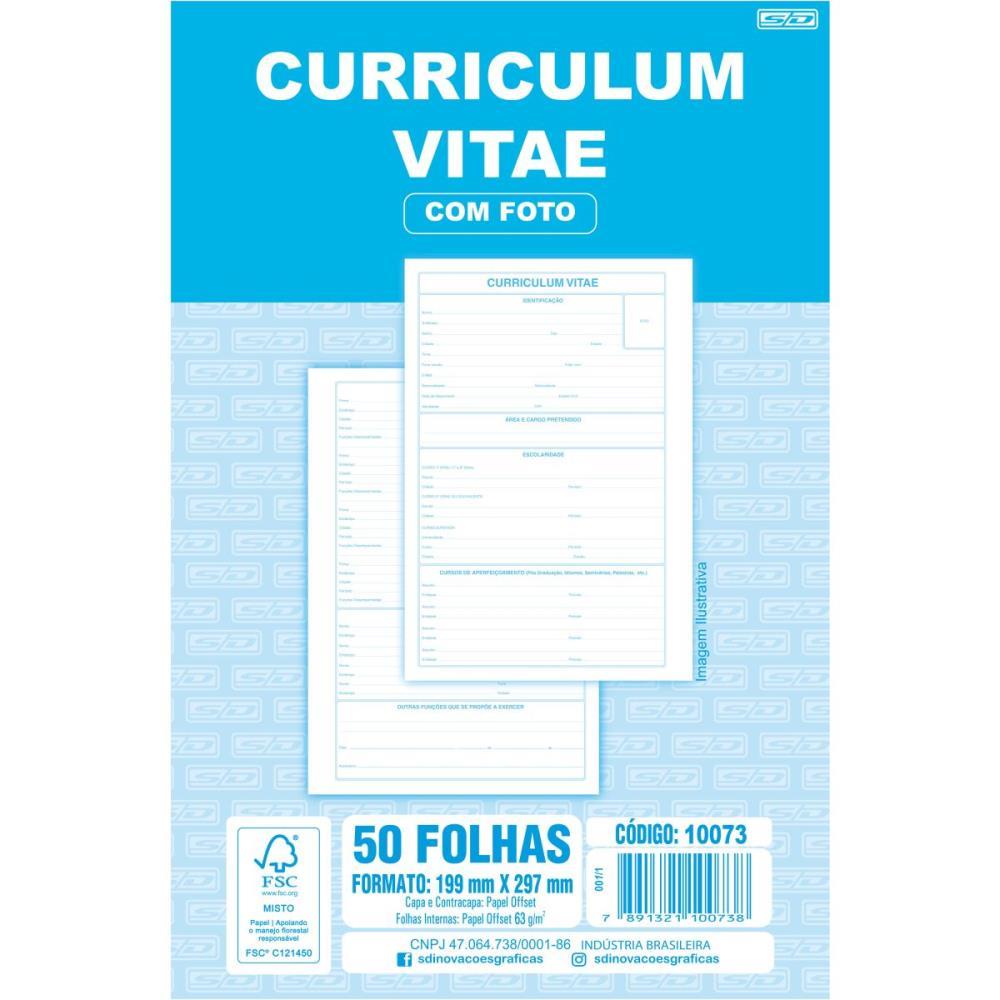 IMPRESSO ADMINISTRATIVO CURRICULUM 50 FOLHAS 199X297MM SD INOVACOES PCT.C/05