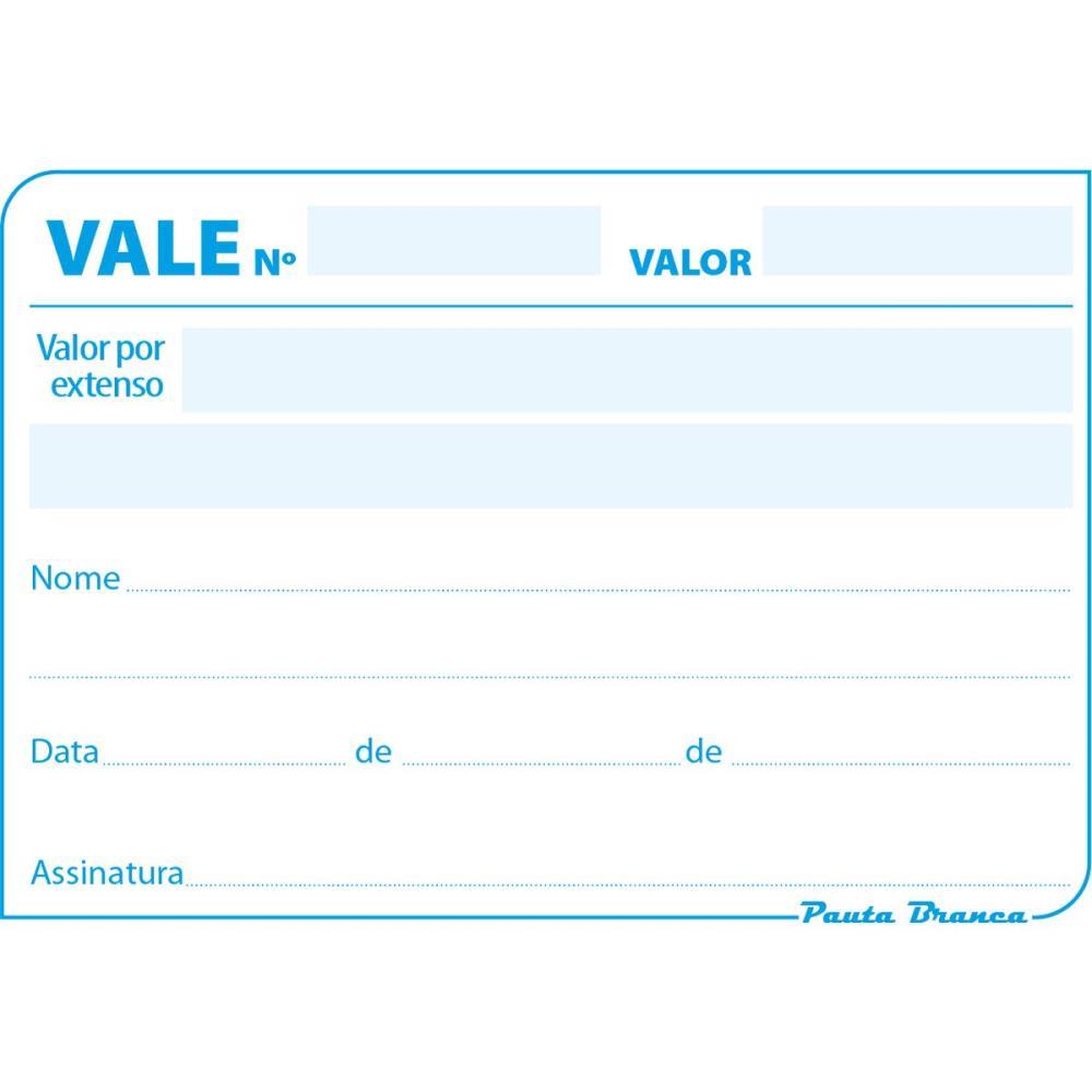IMPRESSO VALE 050 FOLHAS SEM CANHOTO PAUTA BRANCA PCT.C/20