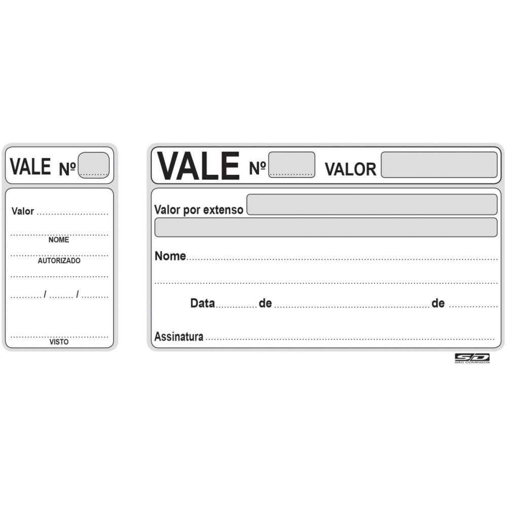 IMPRESSO VALE 100 FOLHAS COM CANHOTO SD INOVACOES PCT.C/20