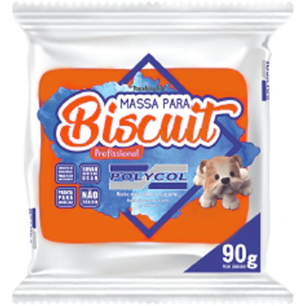 MASSA DE PORCELANA FRIA BISCUIT 90G LARANJA POLYCOL CX.C/12
