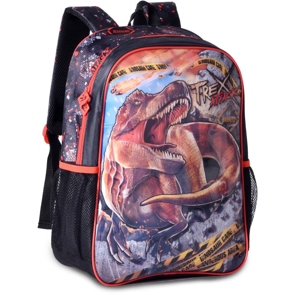 MOCHILA INFANTIL COM RODINHA T-REX ATTACK G PRETA CLIO UNIDADE