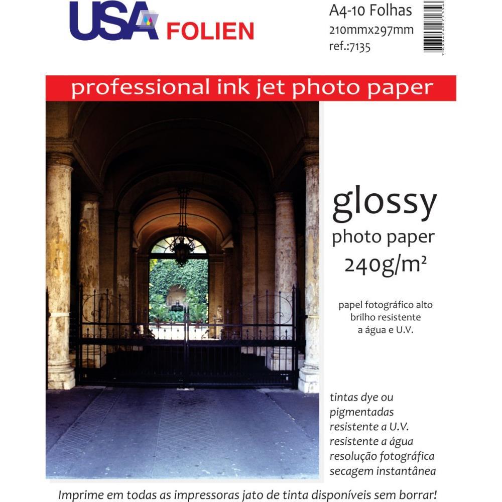 PAPEL FOTOGRAFICO INKJET A4 GLOSSY 240G USA FOLIEN PCT.C/10