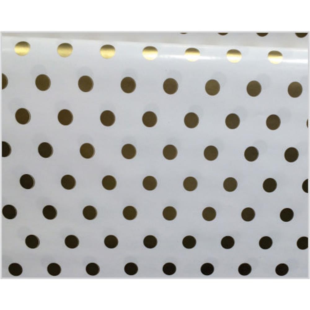 PAPEL PRESENTE BOBINA COUCHE 60CM.MOD.336 BOLINHAS OURO V.M.P. BO-100MTS