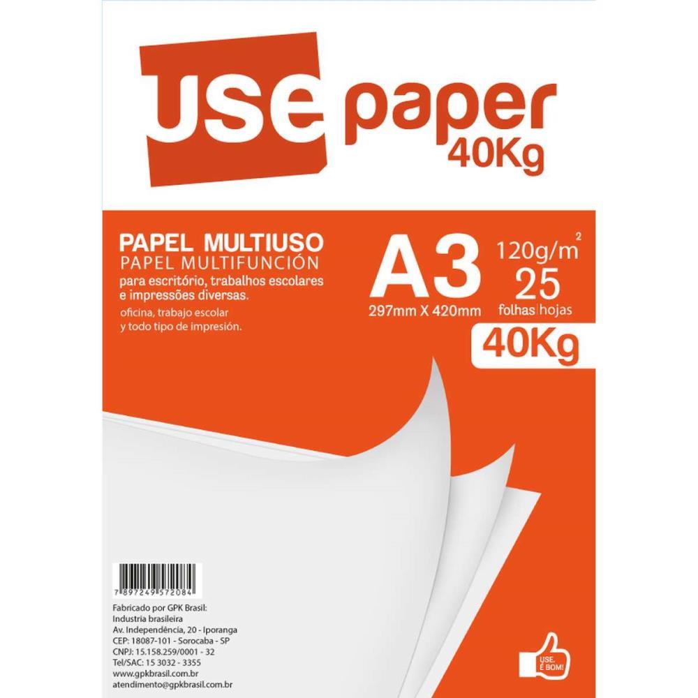 PAPEL SULFITE A3 40 KILOS BRANCO 120G ROMITEC PCT.C/25