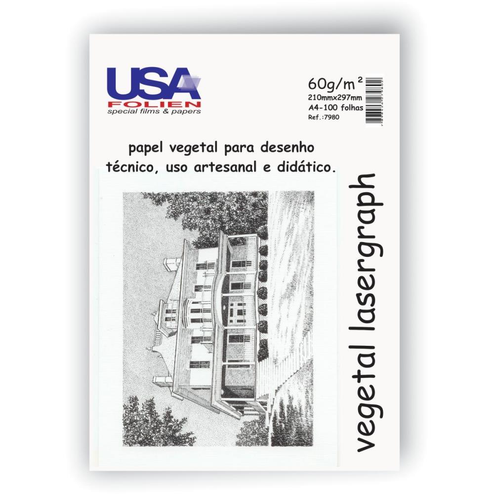 PAPEL VEGETAL A4 60G. 210X297MM. USA FOLIEN PCT.C/100