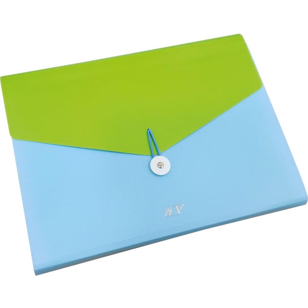 PASTA SANFONADA PLASTICA A4 CANDY 12DIVISOES AZUL/VERDE ACP UNIDADE