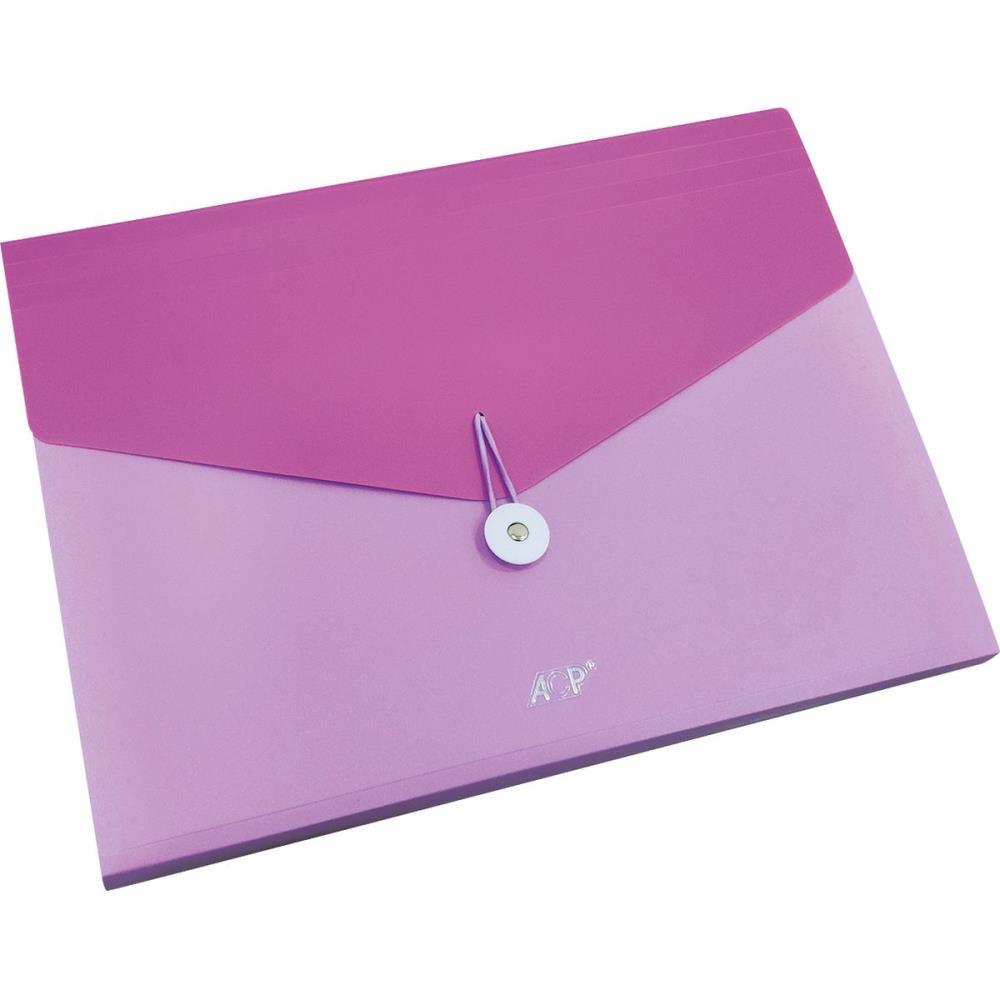 PASTA SANFONADA PLASTICA A4 CANDY 12DIVISOES ROSA/LILAS ACP UNIDADE